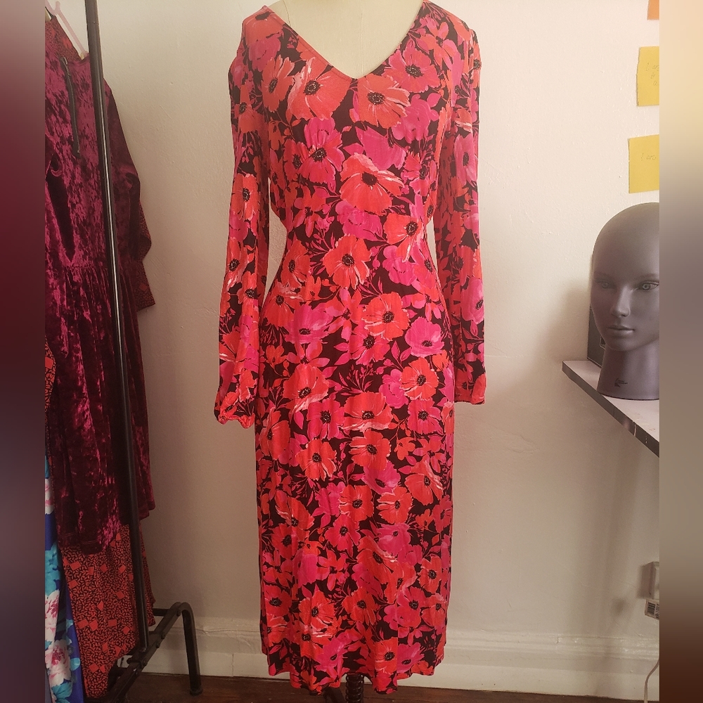 Miss Selfridge Bright Poppy Dress Medium